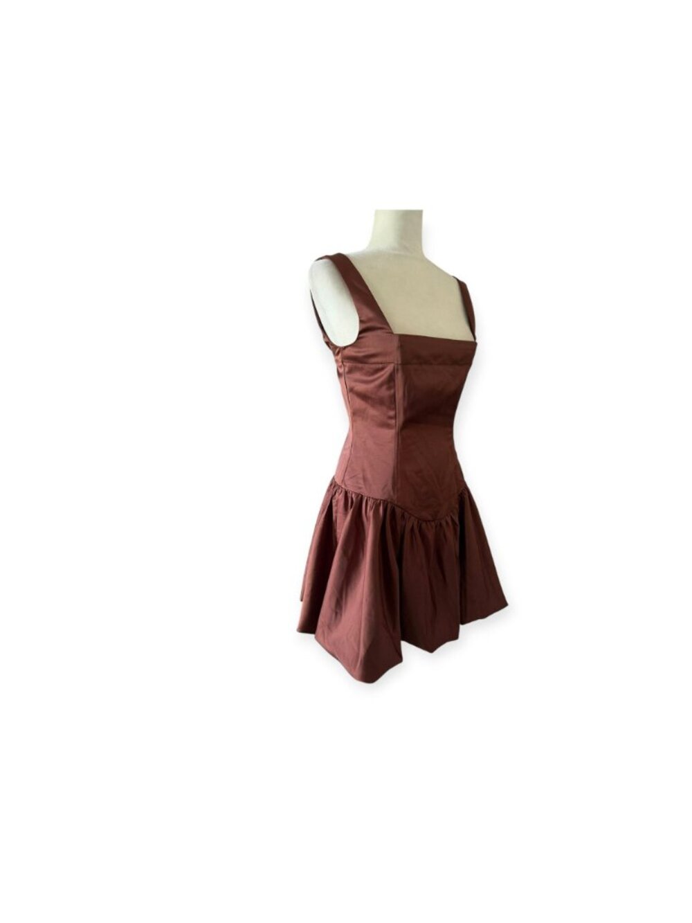 WeWoreWhat Bubble Skirt Corset Mini Dress Brown SZ 6 Cocktail Dress Wedding - Picture 9 of 16